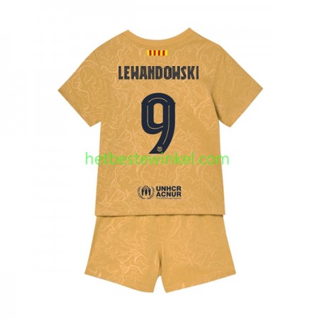 FC Barcelona Lewandowski 9 Voetbalshirts Kind Uit 2022-23(+ Korte broeken)